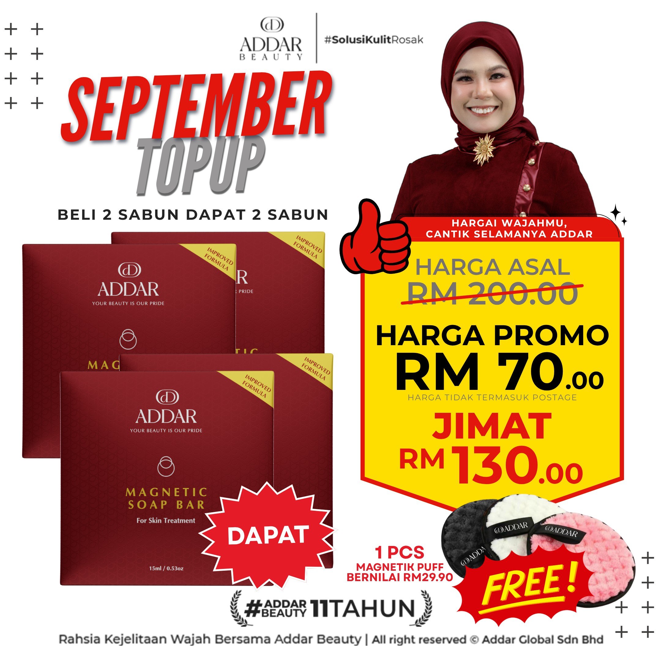 SEPTEMBER TOPUP - 2 SABUN MAGNETIC + 2 SABUN MAGNETIC (FREE)