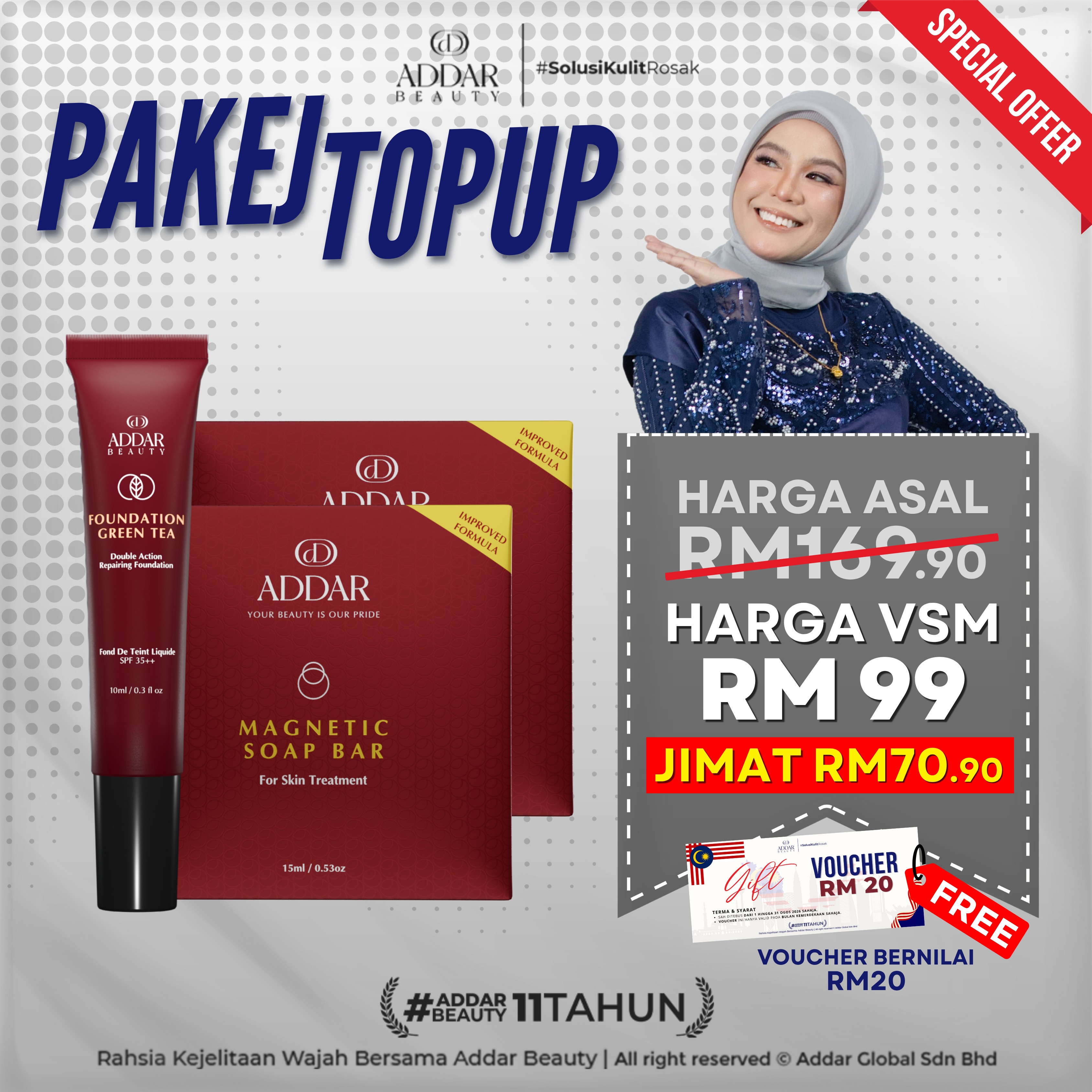 TOPUPJULY - 2 SABUN MAGNETIC + 1 FOUNDATION TUBE