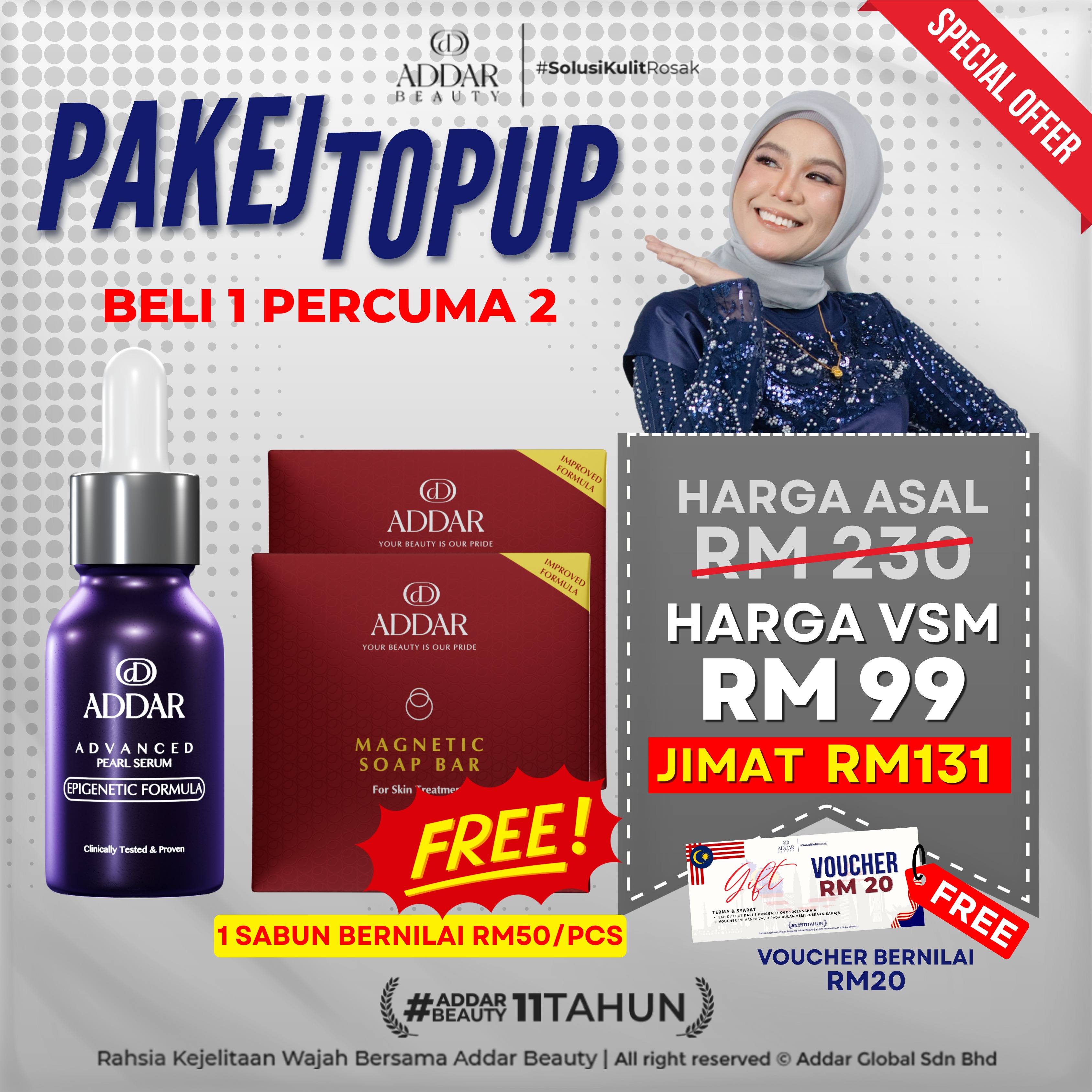 TOPUPJULY - 2 SABUN MAGNETIC + 1 SERUM