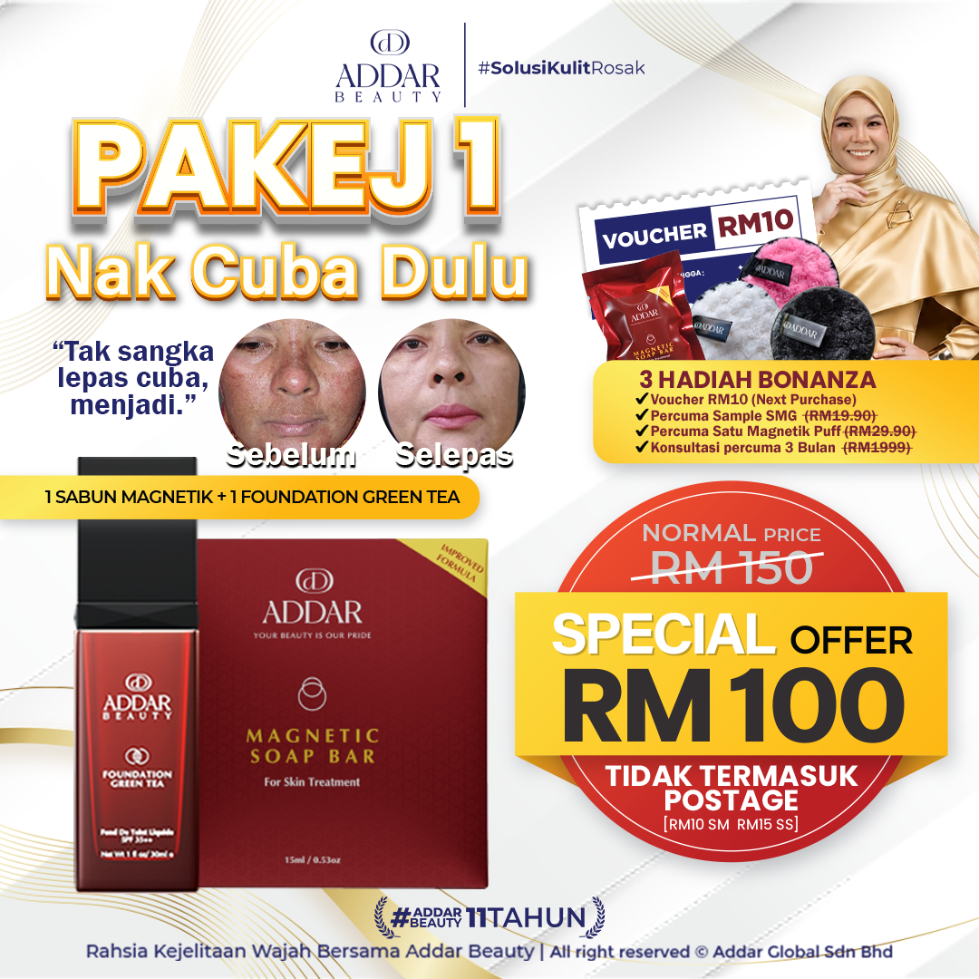 Pakej 1 - 1 Sabun Magnetic + 1 Foundation Green Tea