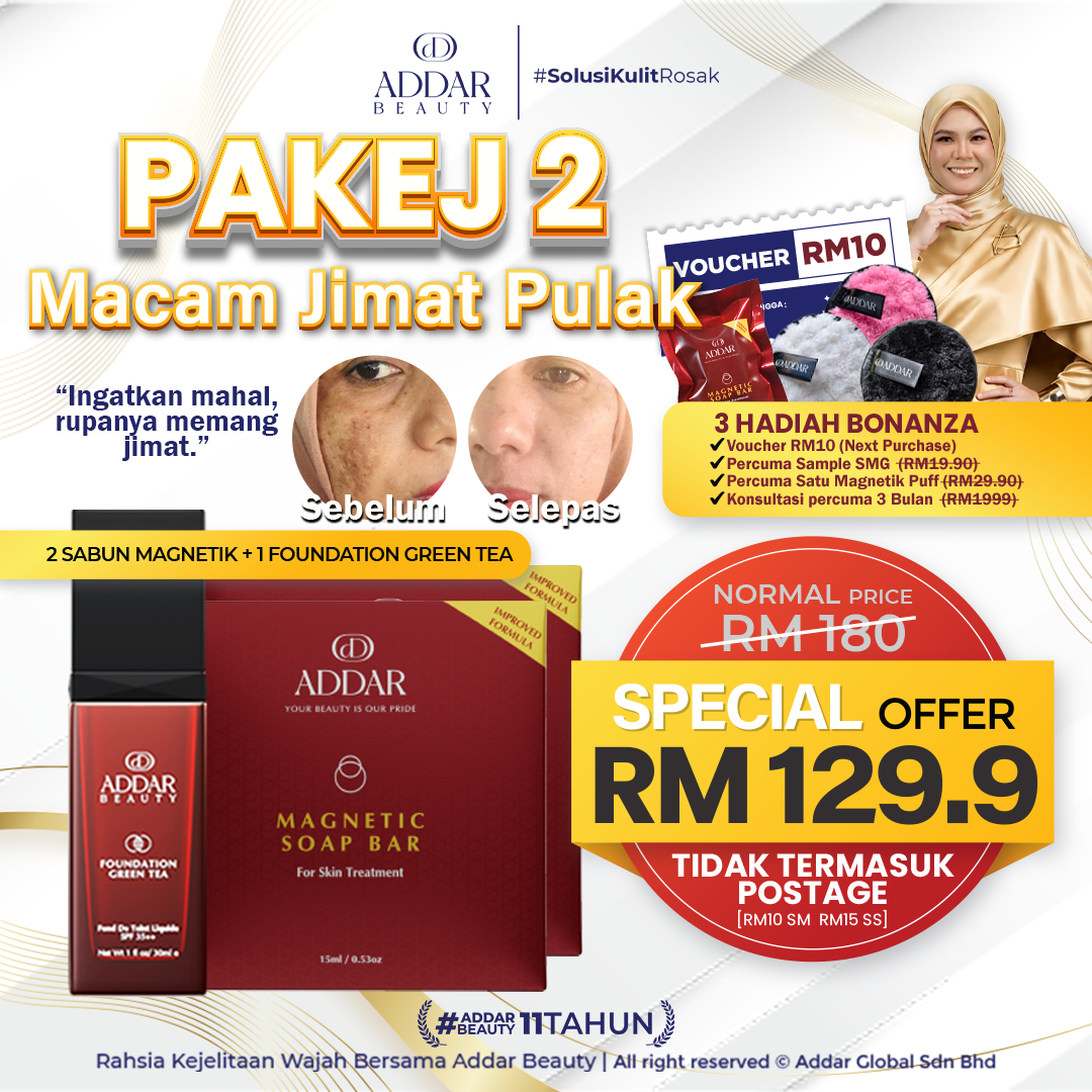 Pakej 2 - 2 Sabun Magnetic + 1 Foundation Green Tea