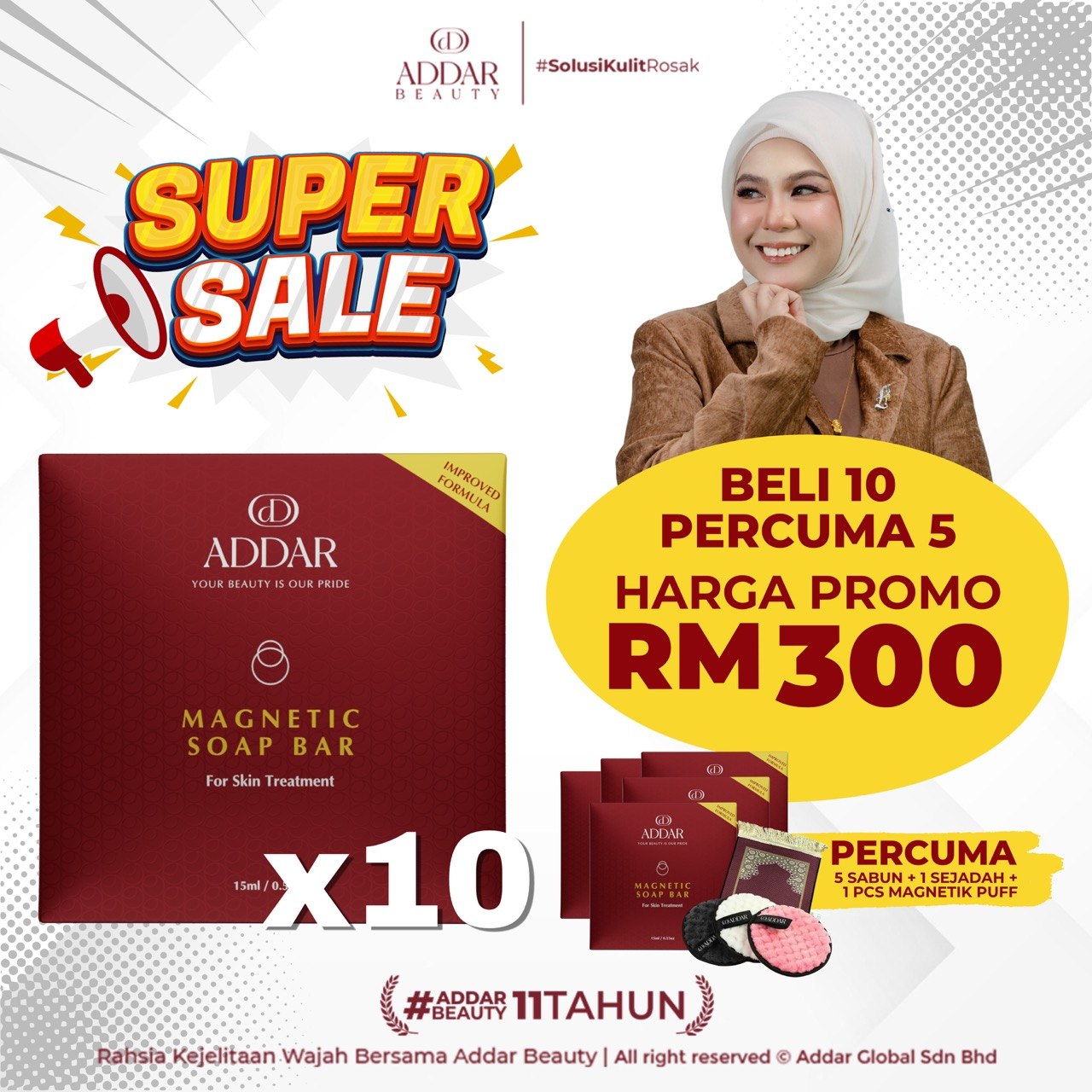 SS FTB - 10 SABUN MAGNETIC +5 FREE SABUN MAGNETIC + 1 MAGNETIC PUFF + 1 SEJADAH