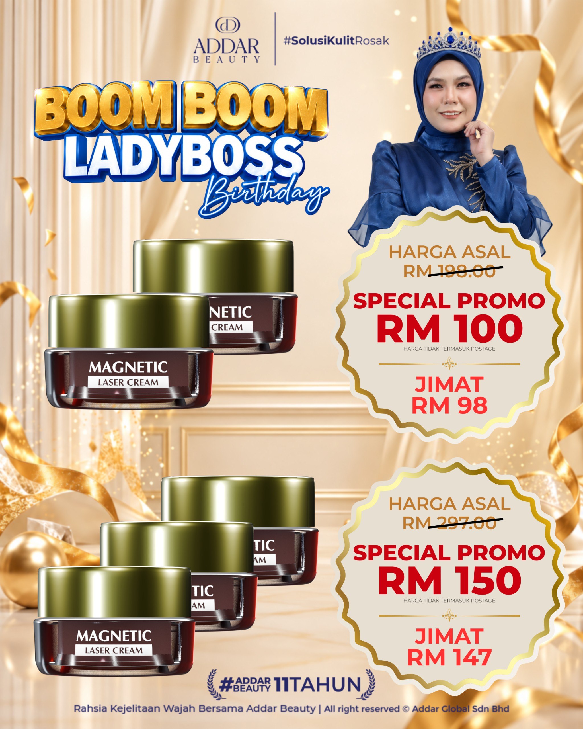 Boom Boom Lady Boss Promo - 3 Magnetic Laser Cream