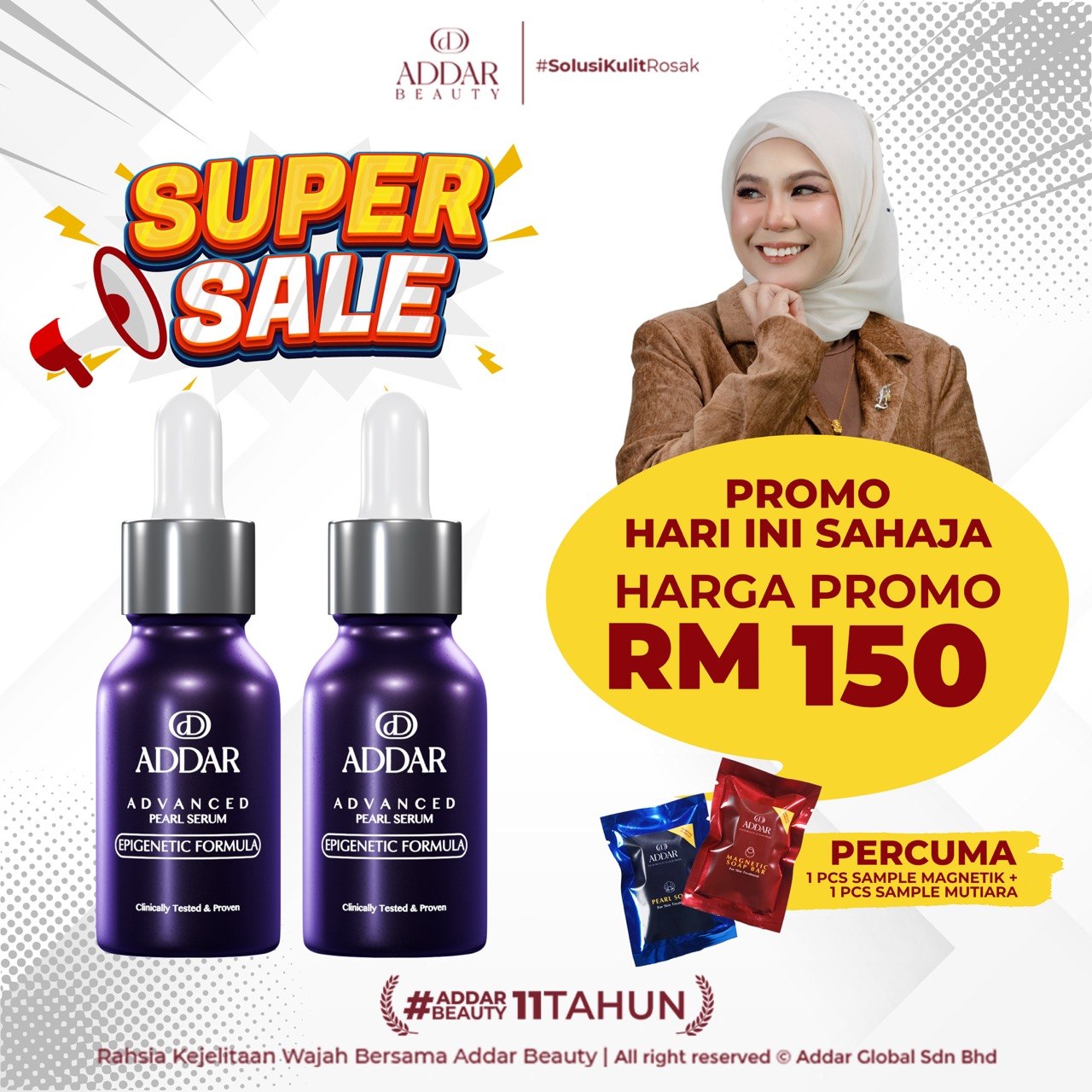 SS FTB - 2 SERUM ROYAL EPIGENETIC + 1 FREE SAMPLE SABUN MUTIARA + 1 FREE SAMPLE SABUN MUTIARA