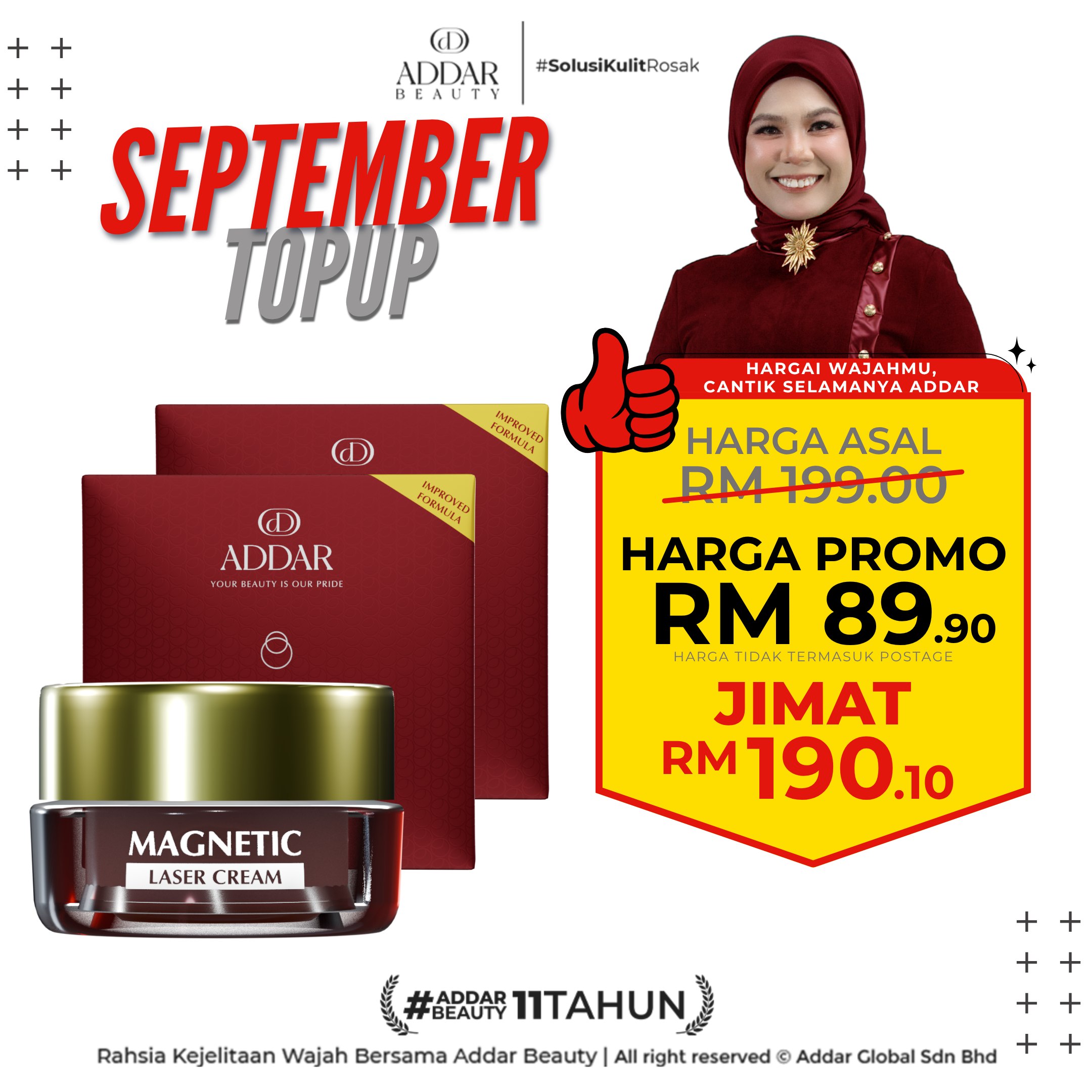 SEPTEMBER TOPUP - 1 LASER CREAM + 2 SABUN MAGNETIC