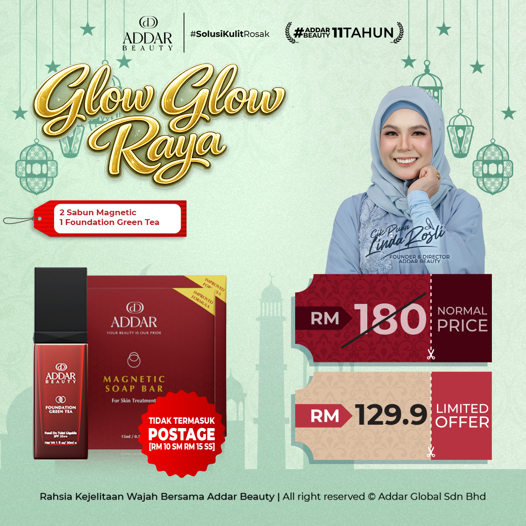 (GGR26) - 2 Sabun Magnetic + 1 Foundation Green Tea