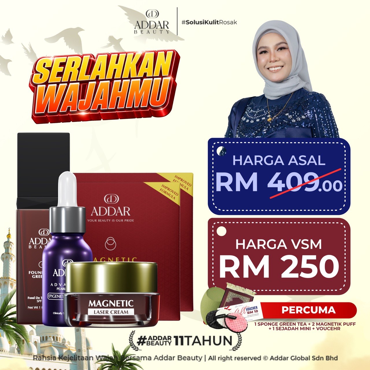 SW - 1 FOUNDATION GREEN TEA + 1 SERUM EPIGENETIC + 2 SABUN MAGNETIC + 1 LASER CREAM