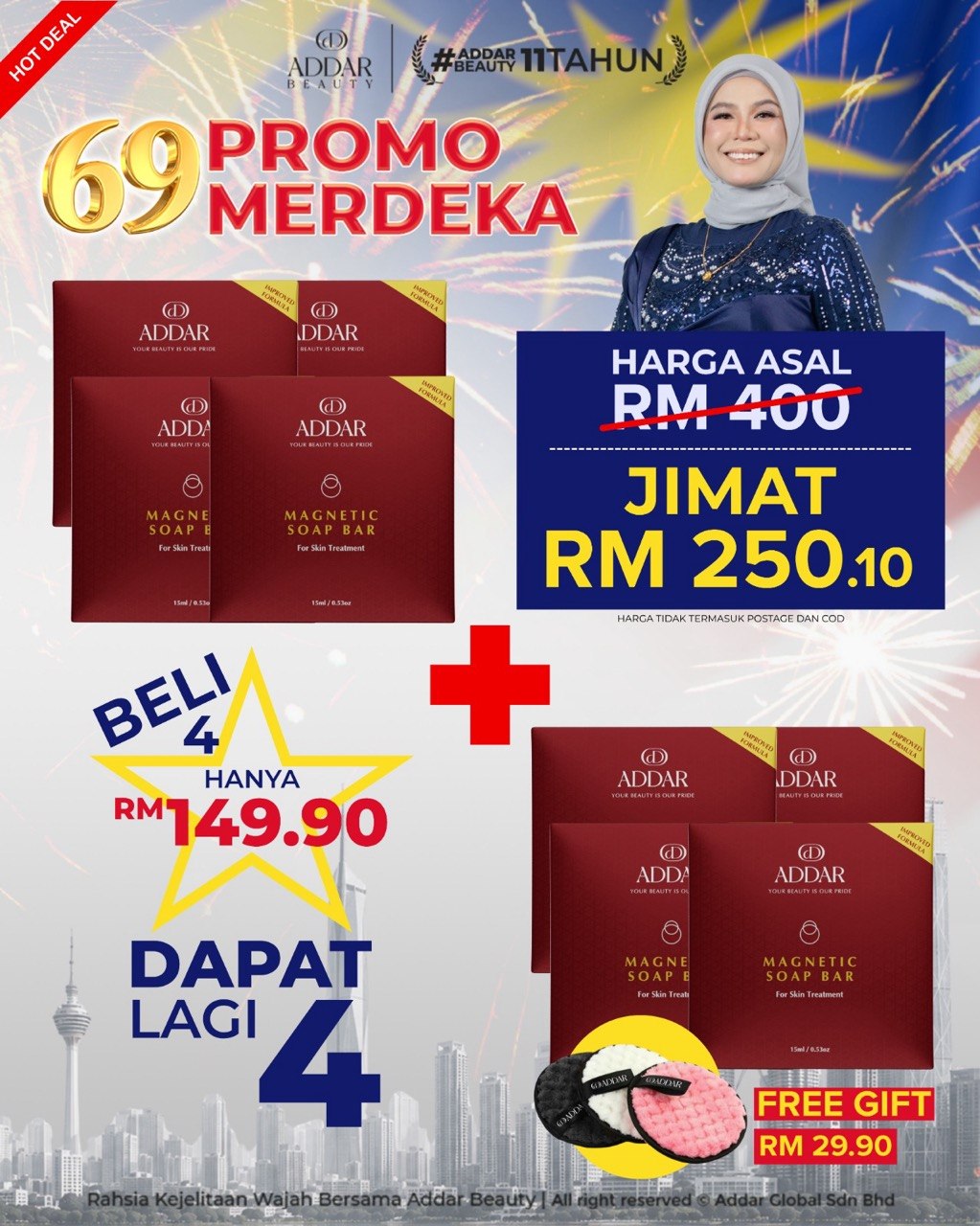 PROMO MERDEKA - 8 SABUN MAGNETIC + 2 MAGNETIC PUFF